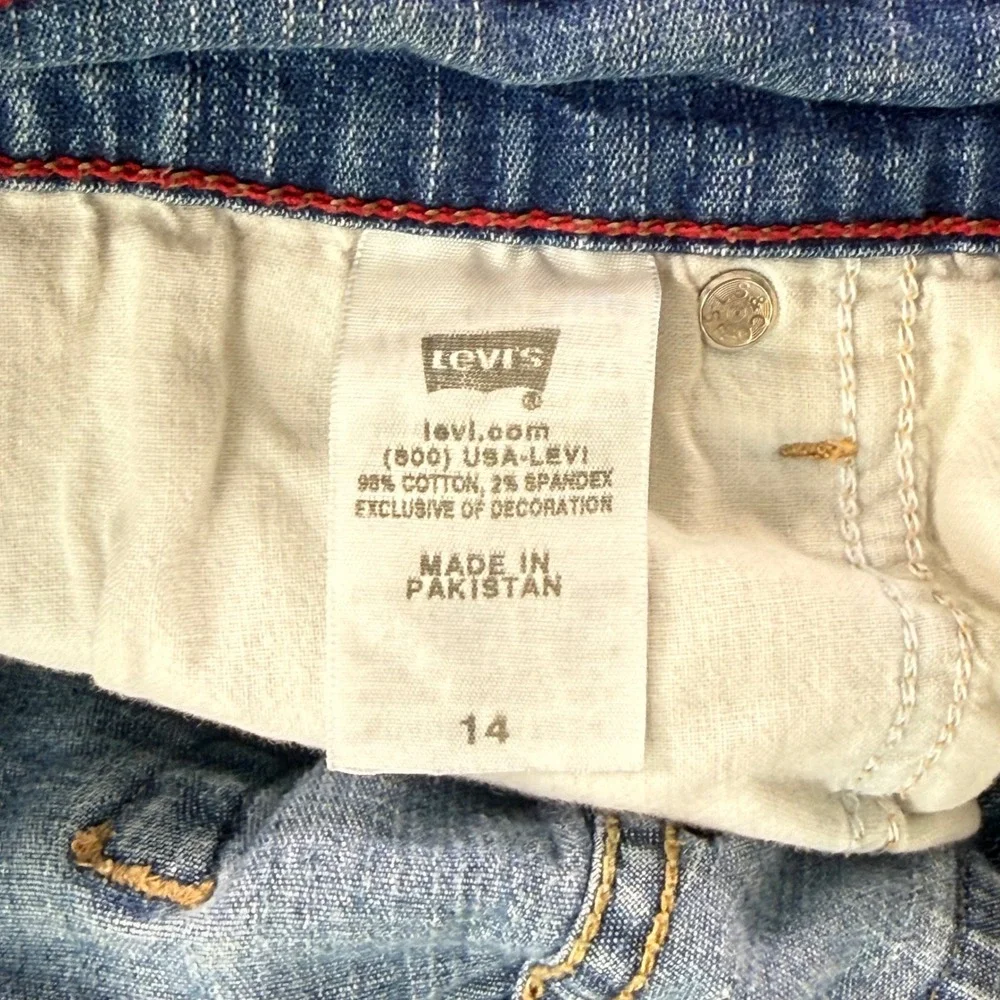 Levis 512 Perfectly Slimming Capri Jeans Men Light Wash Blue Denim Size 14 34x18